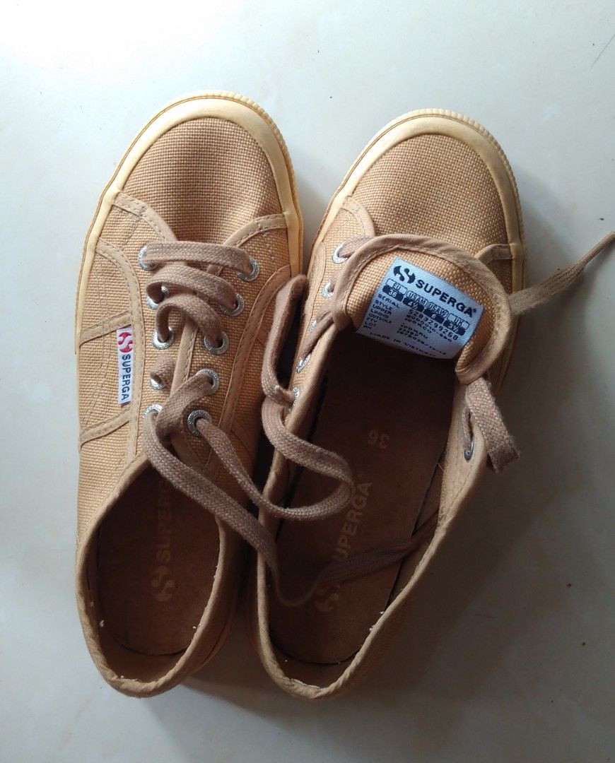 Superga shoes original Size 36 classic khaki dark beige light brown vintage look