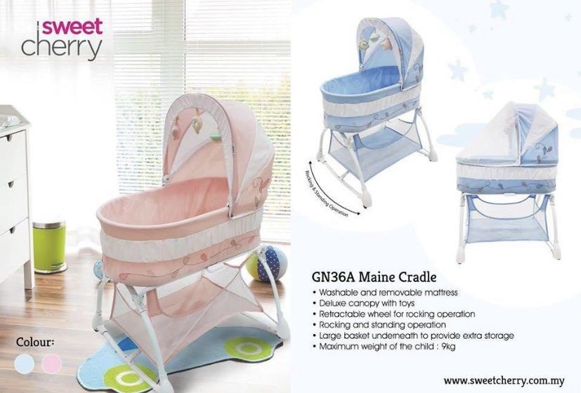 Sweet Cherry baby cot Maine Cradle baby bed pink