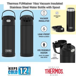 Thermos Funtainer Transformers Insulated Bottle With Straw, Black