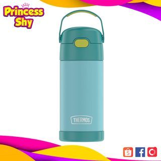 Thermos Funtainer Stainless Steel Vacuum Insulated Bottle with Straw 12 oz- Blue Green