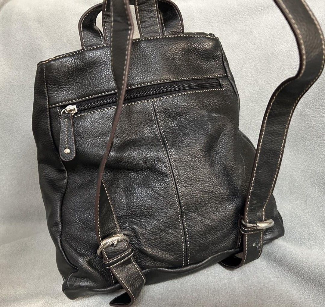Tignanello black sales leather backpack