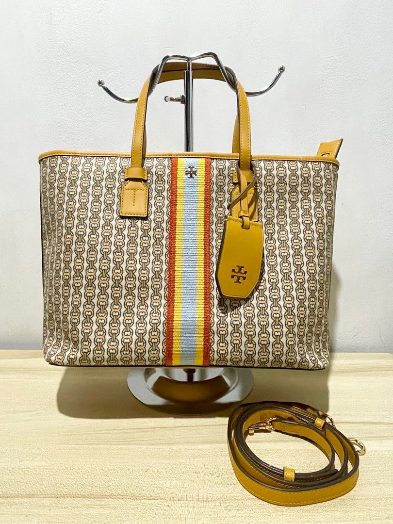 Tory Burch Gemini Link Tote Yellow leather trim rare bag Luxury Bags Wallets on Carousell