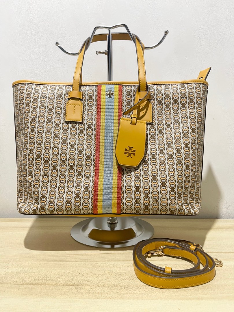 Tory burch gemini link tote yellow discount