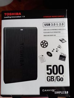 Toshiba 500gb External Hard Drive USB 3.0 & 2.0