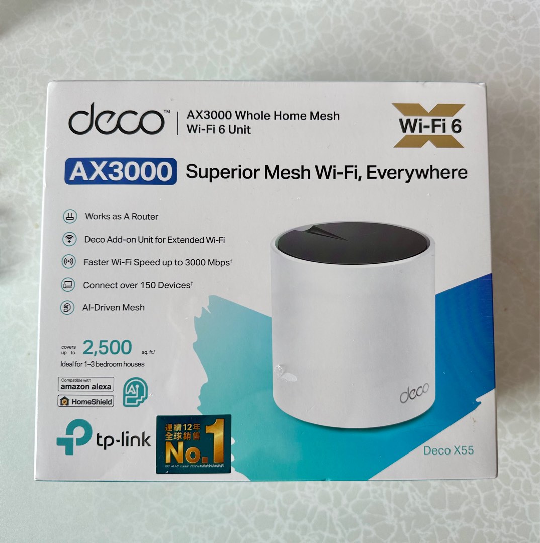 TP-link Mesh Wi-Fi Deco X55 AX3000, 電腦＆科技, 電腦周邊及配件