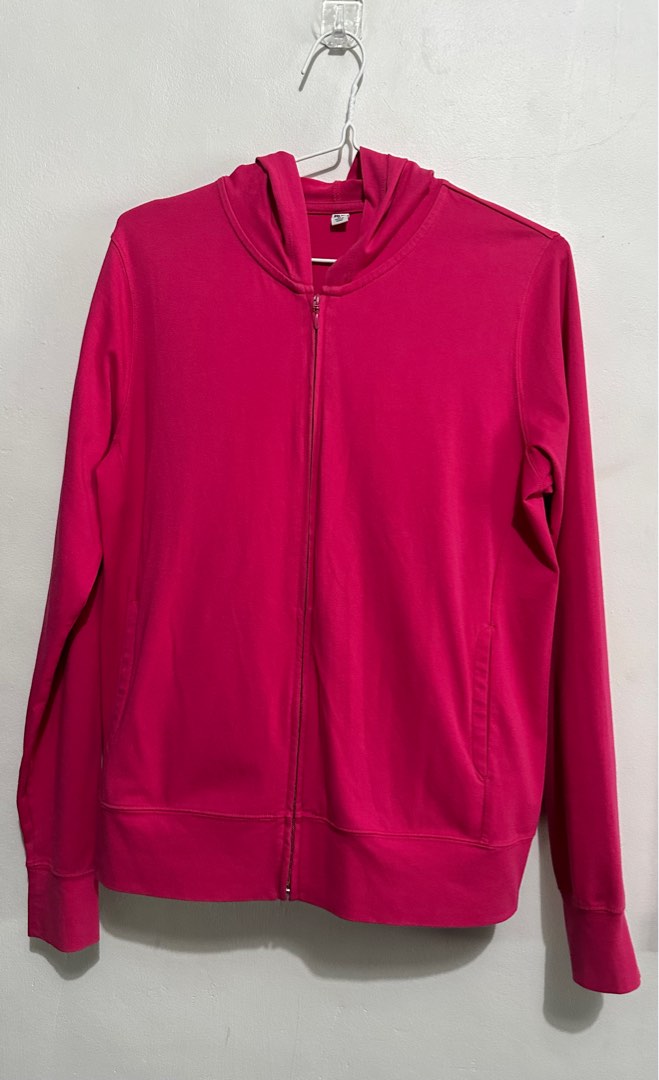 UNIQLO HOT PINK JACKET WITH HOOD, Women's Fashion, Coats, Jackets and