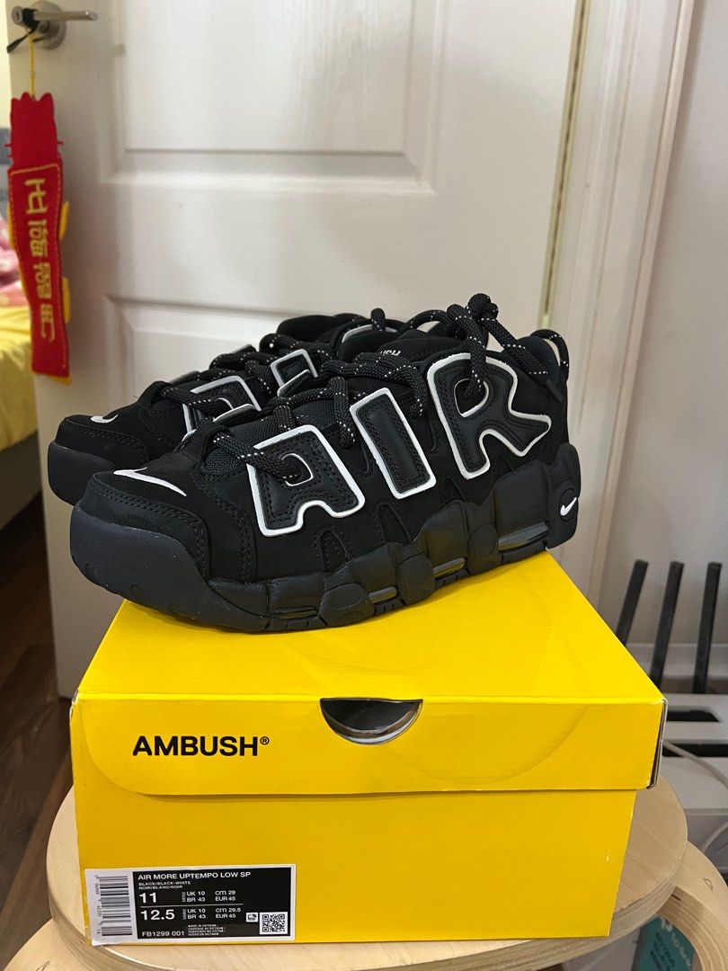 US 11 Nike Air More Uptempo low x AMBUSH - Black, 男裝, 鞋, 波鞋