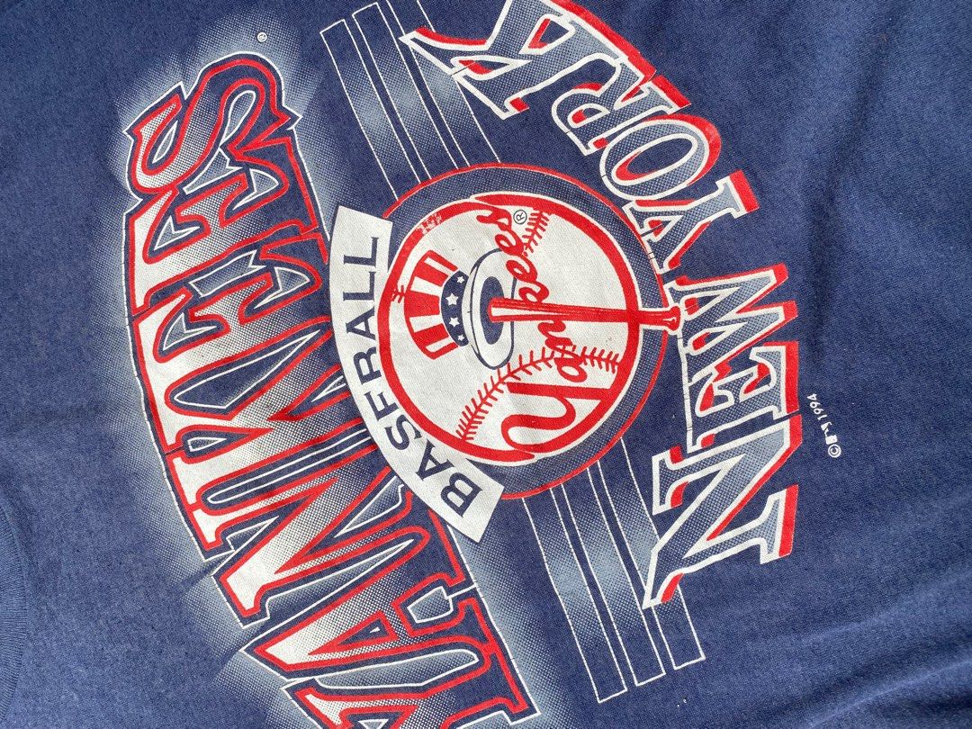 Vintage 90's New York Yankees MLB Pink T Shirt Size XL 