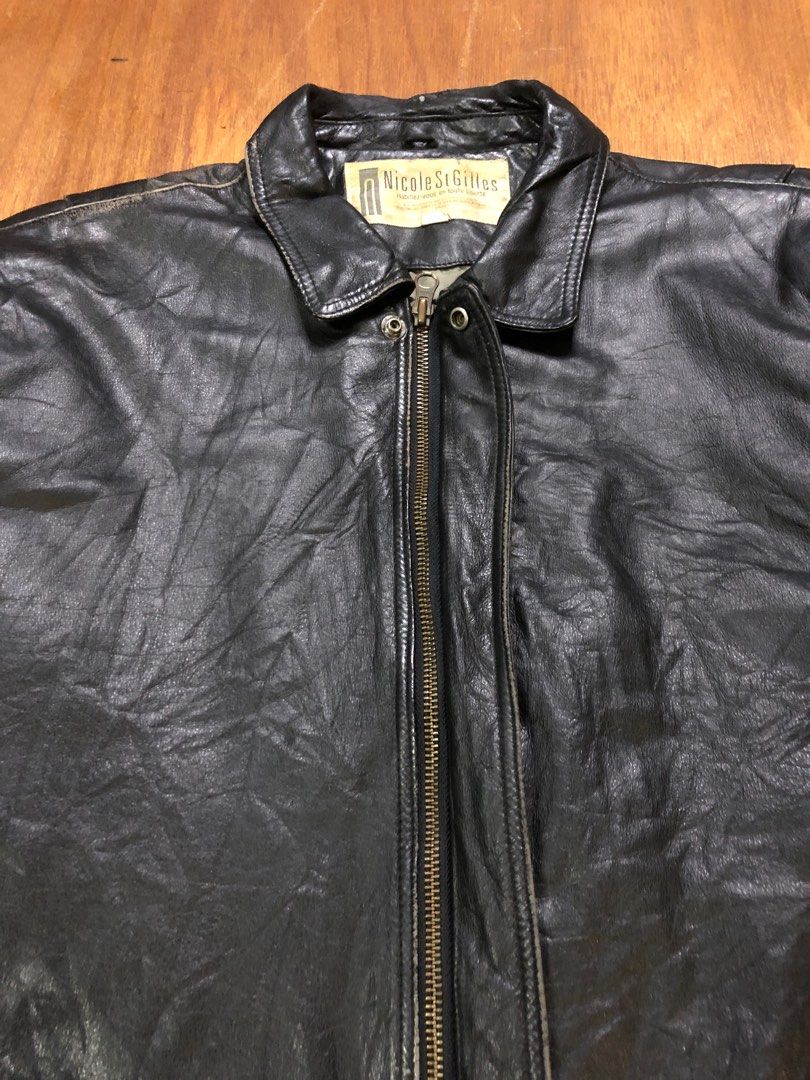 Vintage Nicole St Gilles Leather Jacket, Men's Fashion, Coats