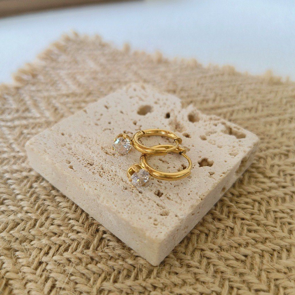 Gold stainless sales steel hoop earrings
