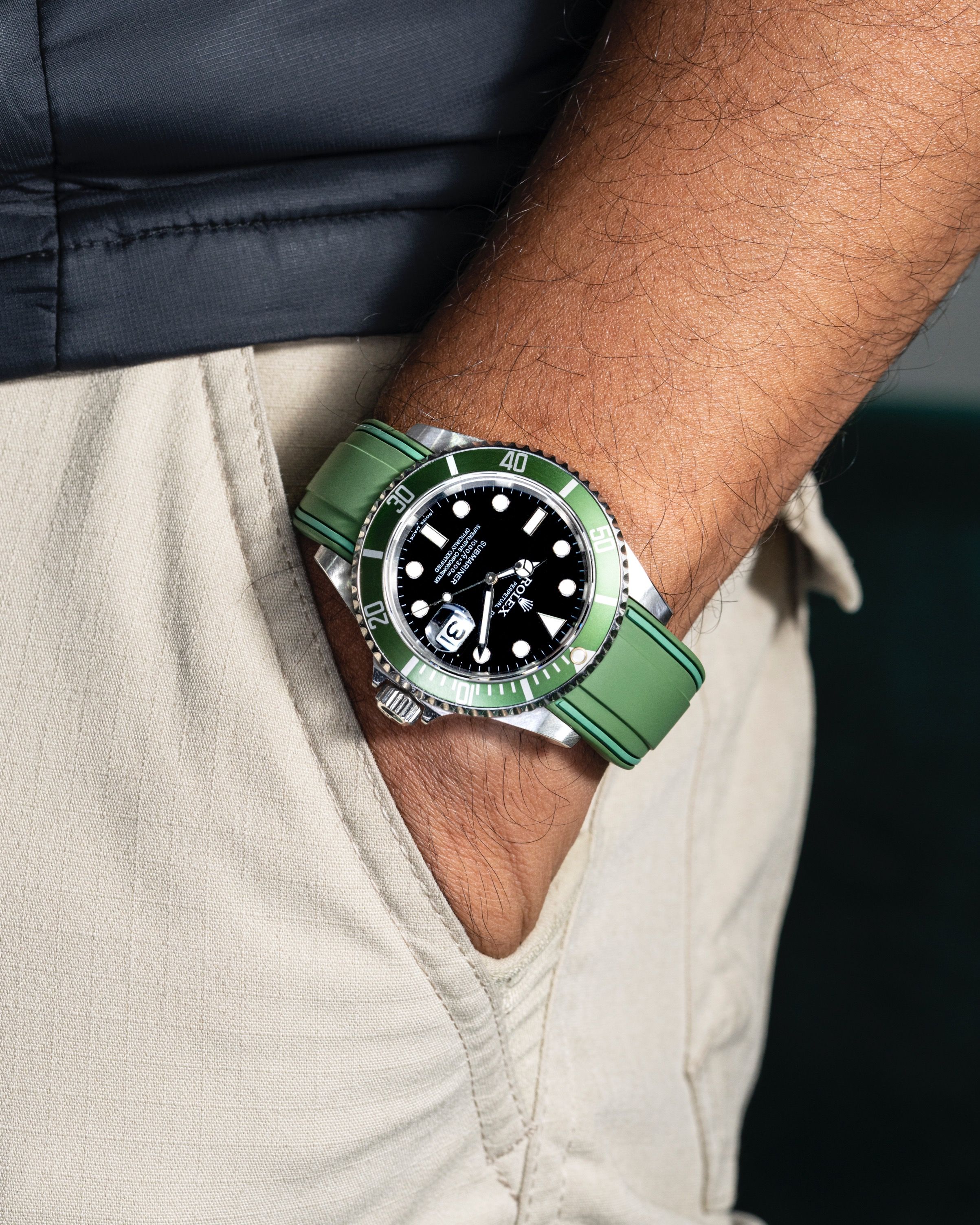 Rolex submariner emerald green top