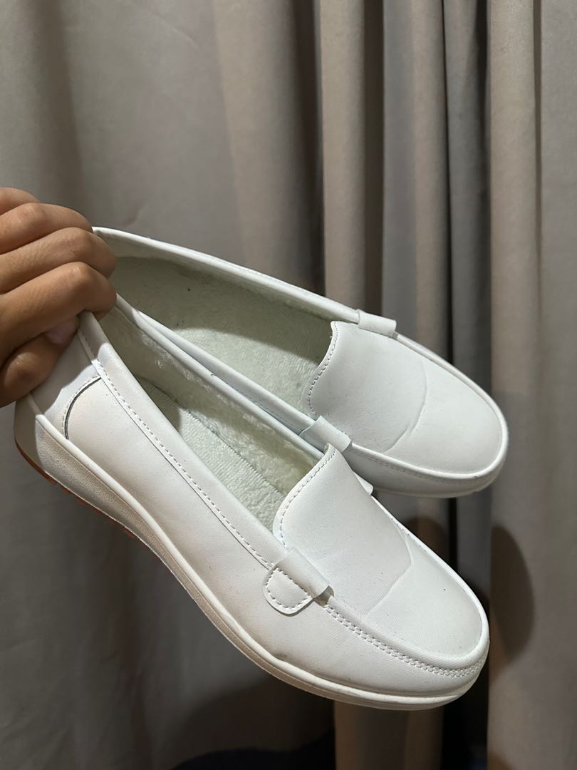 White Uniform Loafers, Women's Fashion, Footwear, Loafers on Carousell