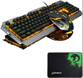  ZJFKSDYX C91 One Handed Gaming Keyboard and Mouse Combo,  Including Game Headset for PC,PS5,PS4,XBOX,Switch : Video Games