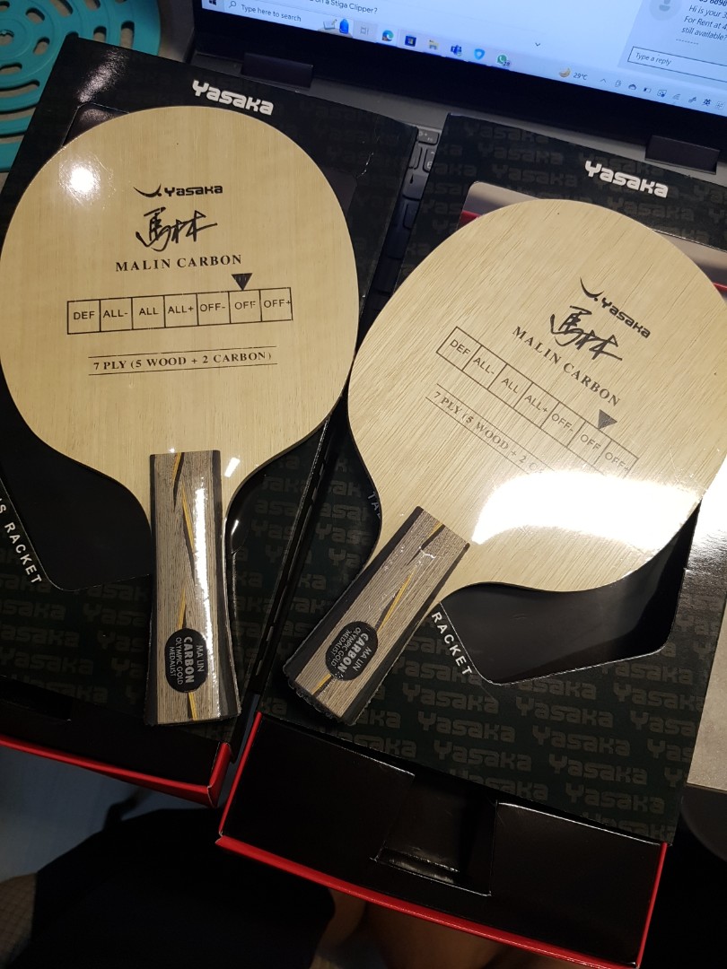 Yasaka Ma Lin Carbon Blade Sports Equipment Sports And Games Racket And Ball Sports On Carousell