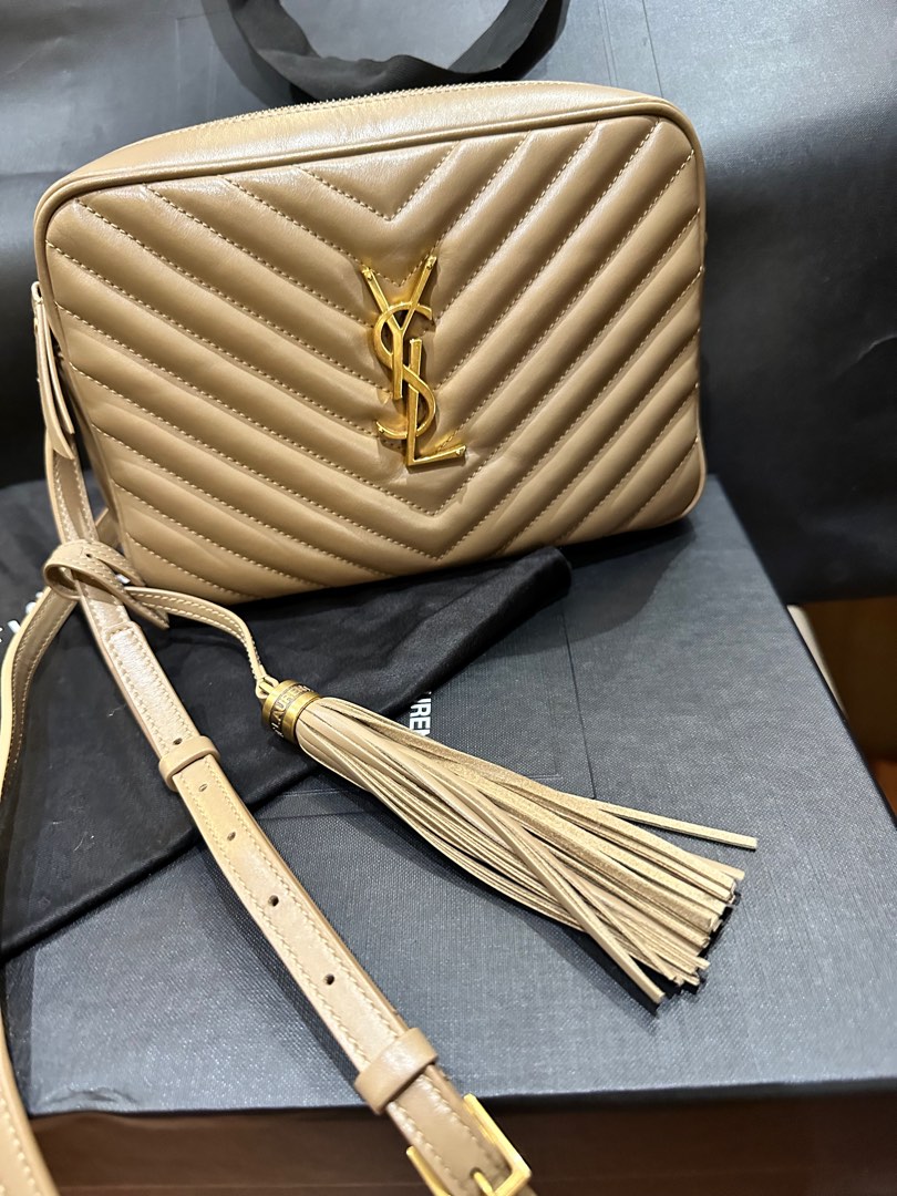 YSL Lou Camera Bag (Beige), Luxury, Bags & Wallets on Carousell