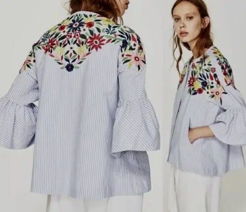 Zara Floral Embroidered Jacket, Women's Fashion, Coats, Jackets - Main Image