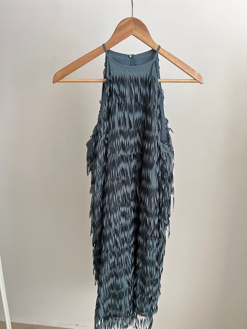Zara halter dress with hotsell fringe