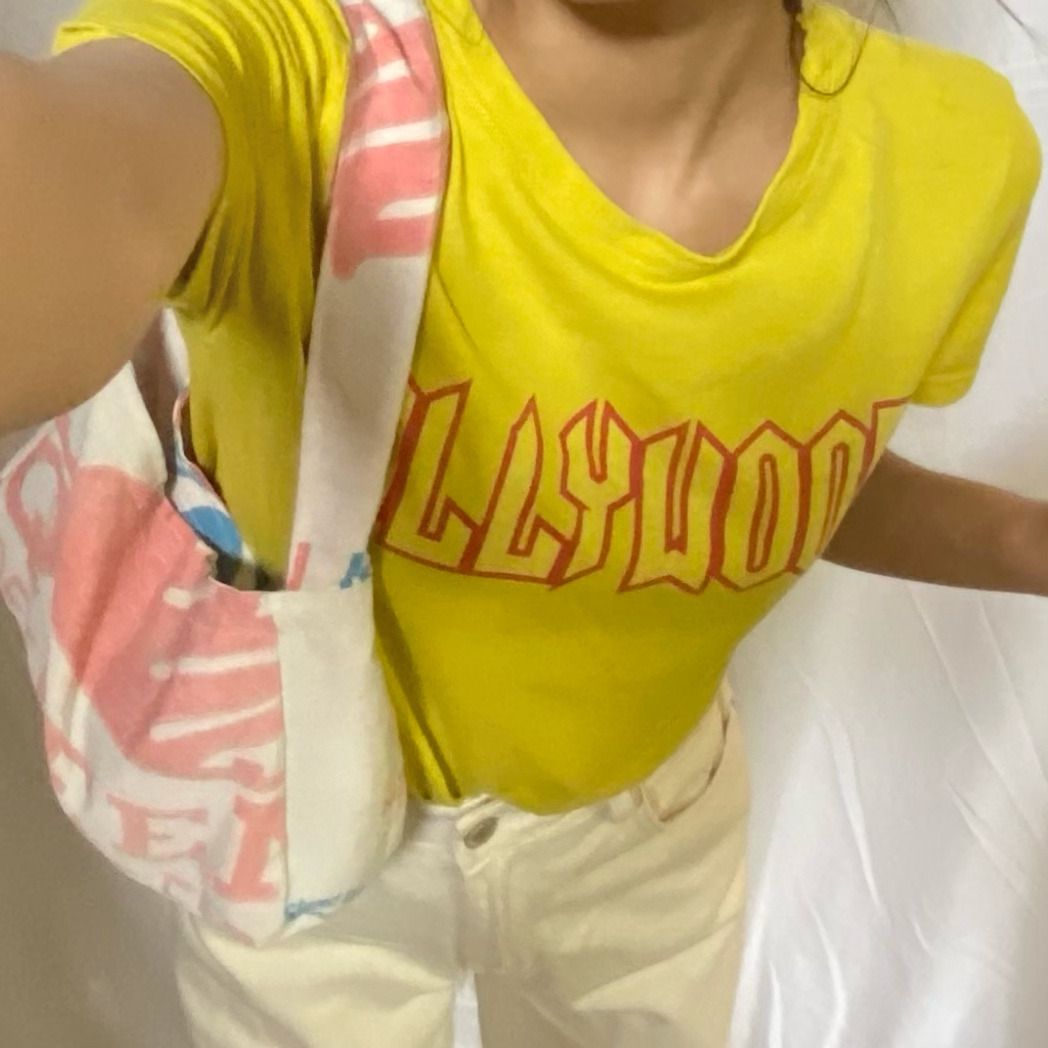 zara-hollywood-yellow-t-shirt-women-s-fashion-tops-shirts-on-carousell