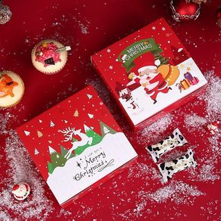 10 pcs Christmas Carton Box Pastries Toys Gift Loot Bag Giveaways Wrapper Sack Fillers Filler Cookie
