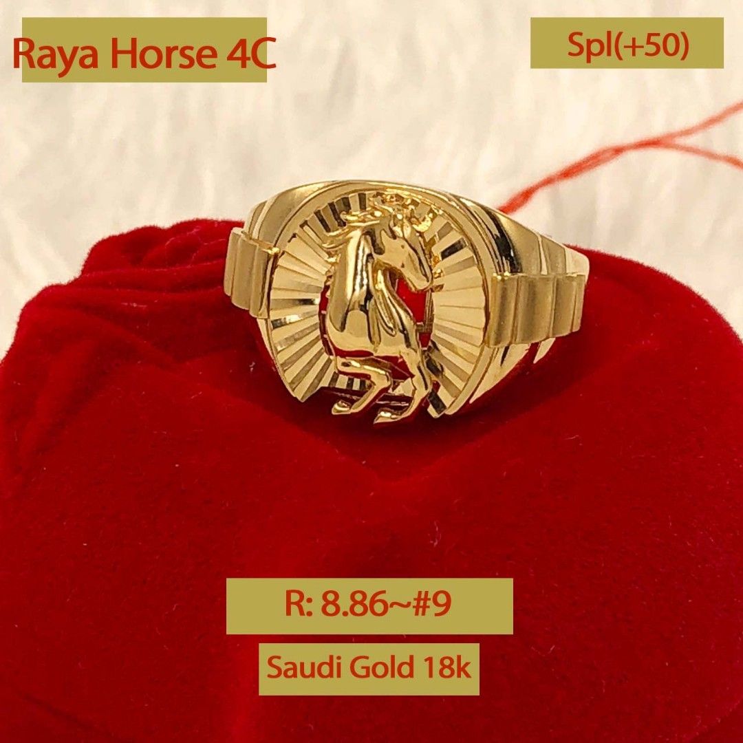Ko Raya Ring 18k Saudi Gold Ring raya wheel 1G, Women's Fashion, Jewelry ...