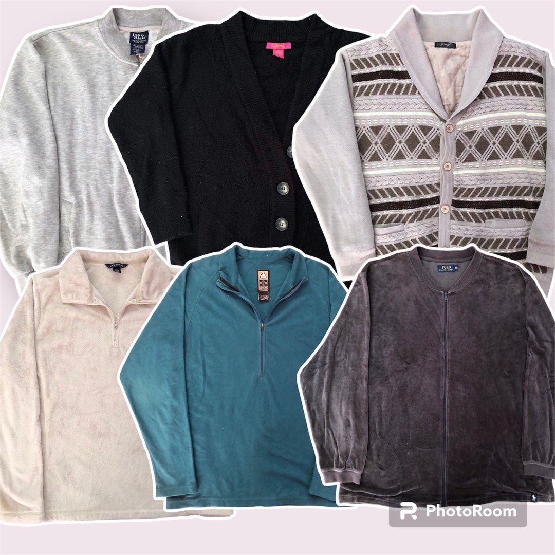 2 for 250, 1 for 150 Men's jacket random (Category: Coats, Jackets and Outerwear) located in Tuguegarao City. Submitted by louphi (Listing ID 1259015289, Image 1). Description: 2 for 250, 1 for 150 Men's jacket random 1st pic Gray cotton bomber design (John blair tag) Size L 23x27 Color rate -9/10 Condition -9/10 2nd Pic Black Cardigan knitted Size L 23x27 Color rate -9/10 Condition -9/10 Issue: lints 3rd pic Gray cardigan (G-staff) Size L 22x27 