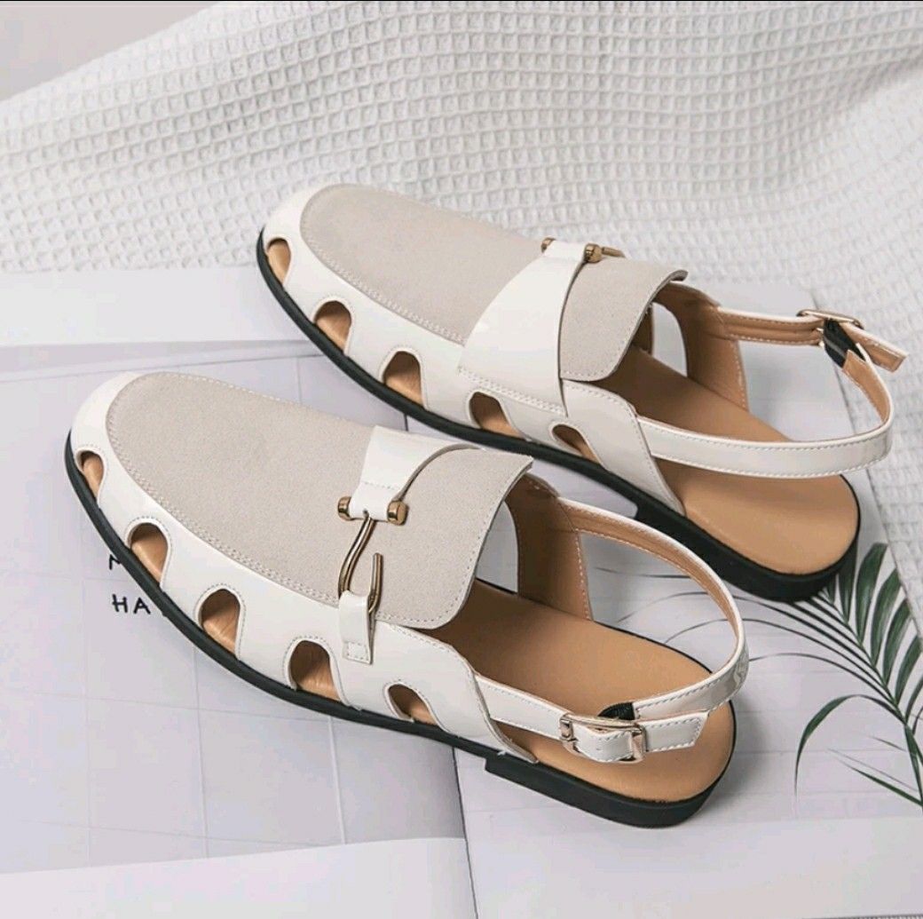 Mens classic shop leather slippers
