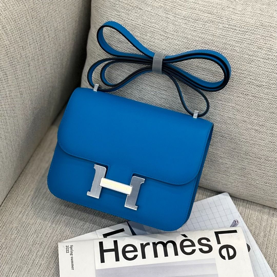 Hermes Swift Leather Blue Frida Constance 18 PHW