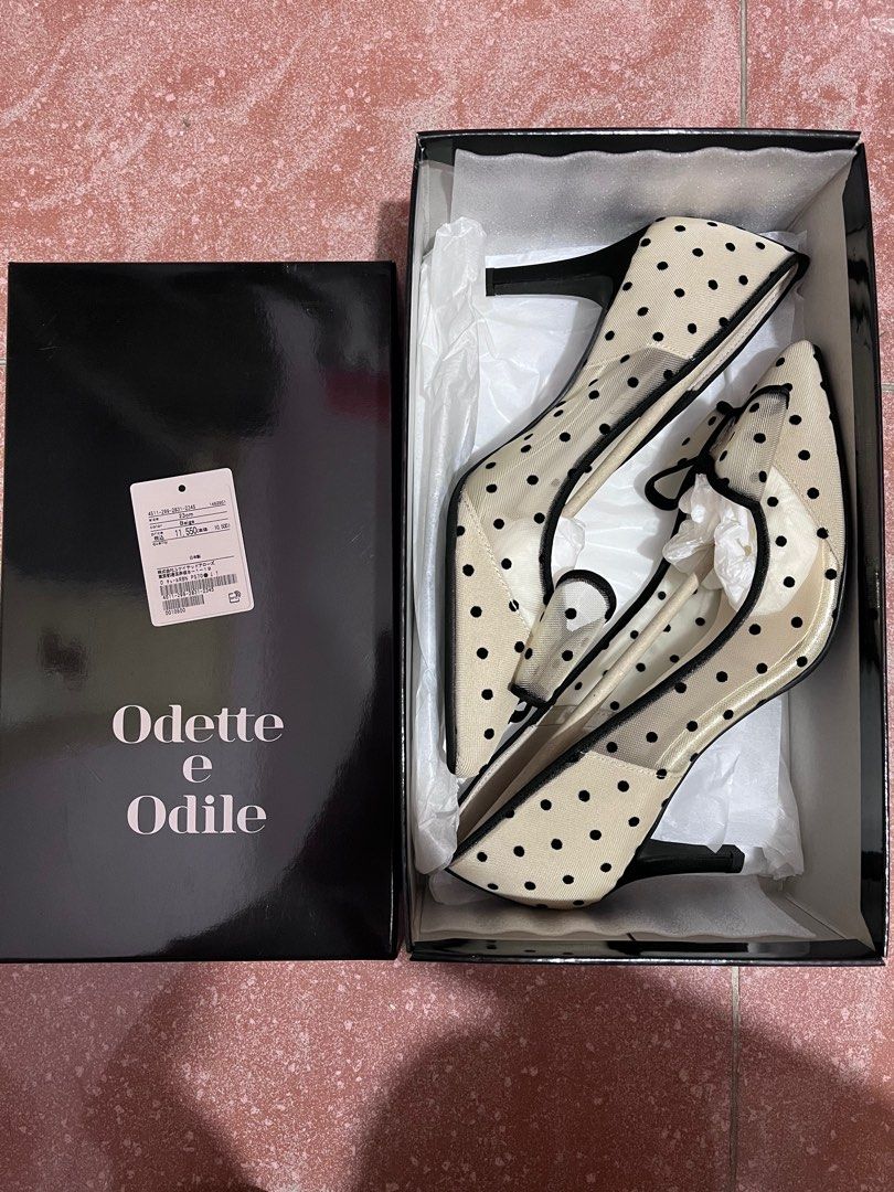 日本製Odette e Odile 波點蝴蝶結高踭鞋, 女裝, 鞋, 高跟鞋- Carousell