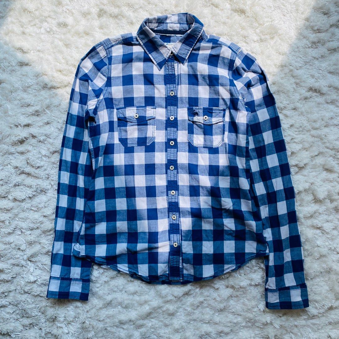Abercrombie & Fitch Checked Shirt 格仔恤衫, 女裝, 上衣, T-shirt - Carousell