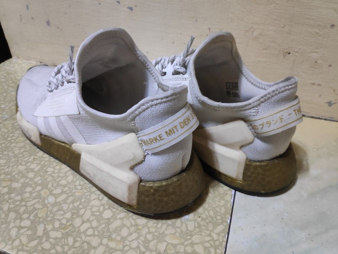 Nmd mens white on sale gold