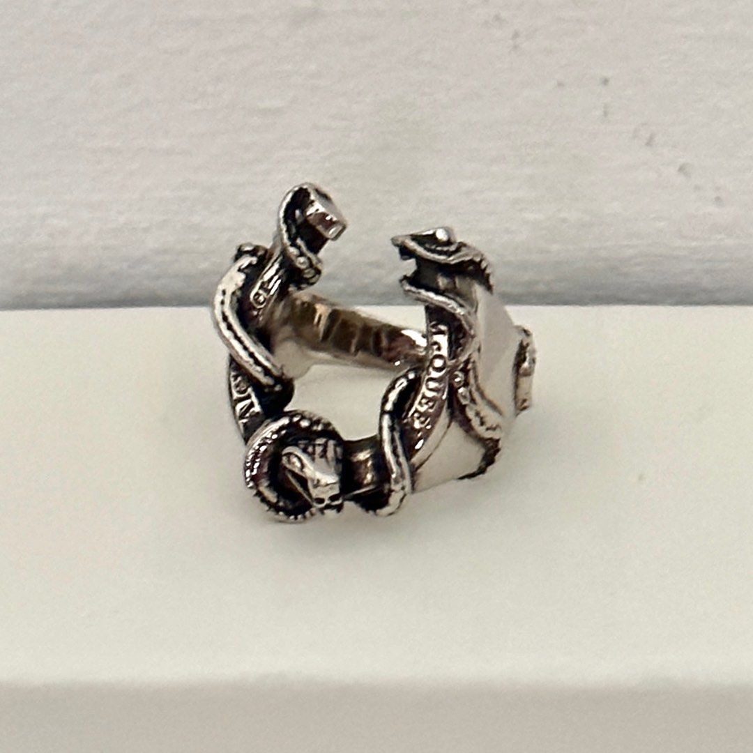 ALEXANDER MCQUEEN SNAKE AND HORSESHOE RING