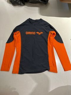 arena orange grey rashguard