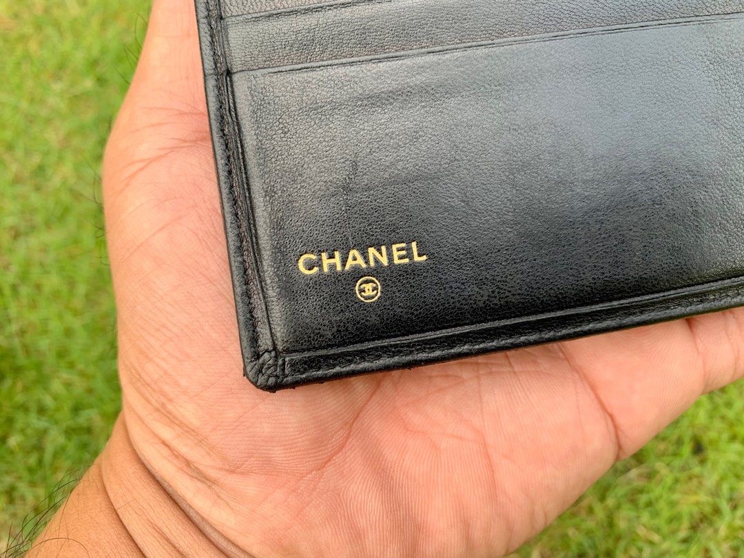 Authentic Chanel Quilted Lambskin CC Logo Bifold Wallet