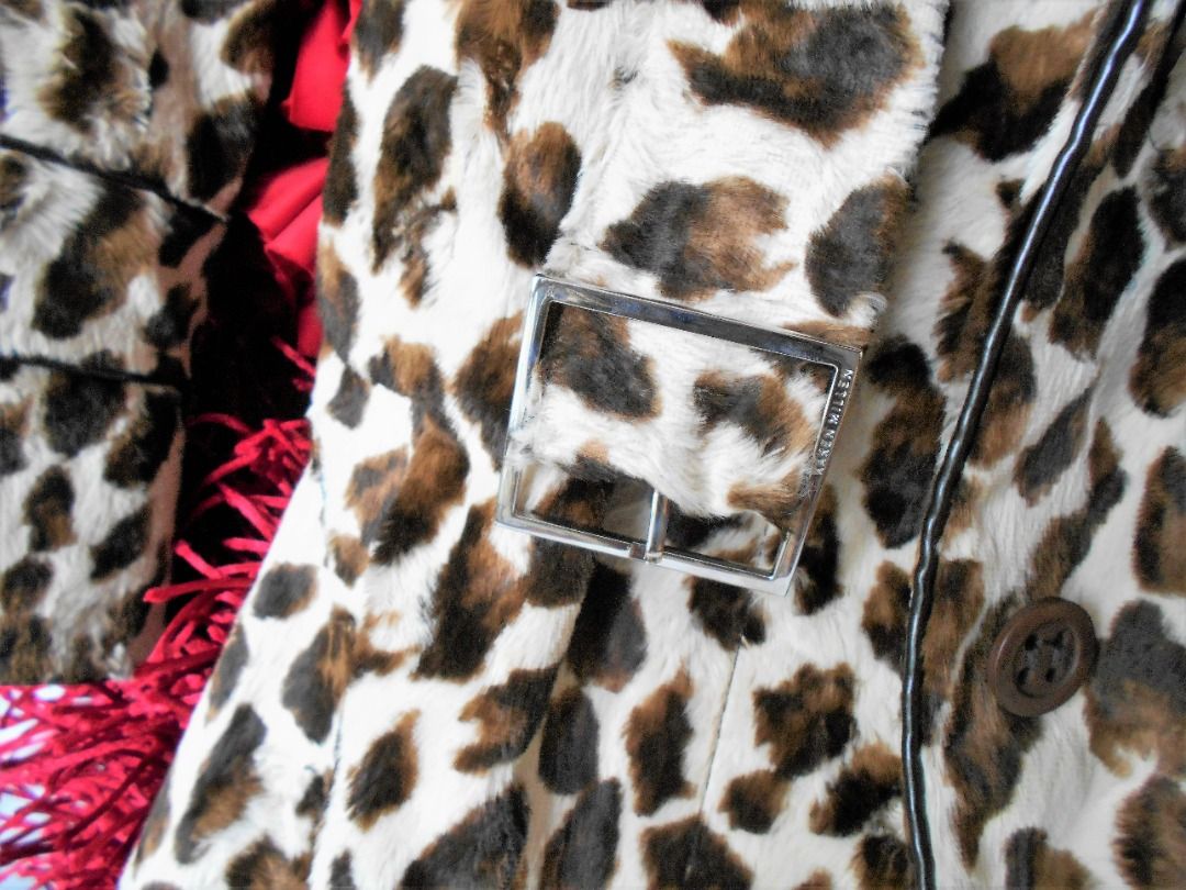 Karen millen leopard faux fur coat store