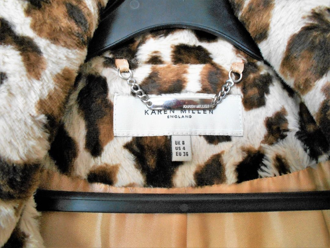 Karen millen leopard store faux fur coat