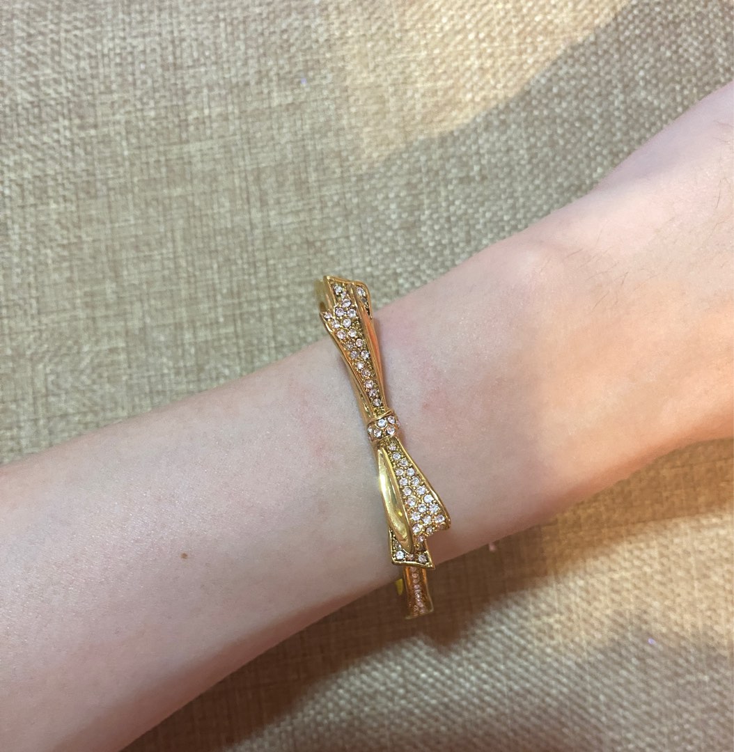 Authentic Kate spade gold bow bangle, Women's Fashion, Jewelry