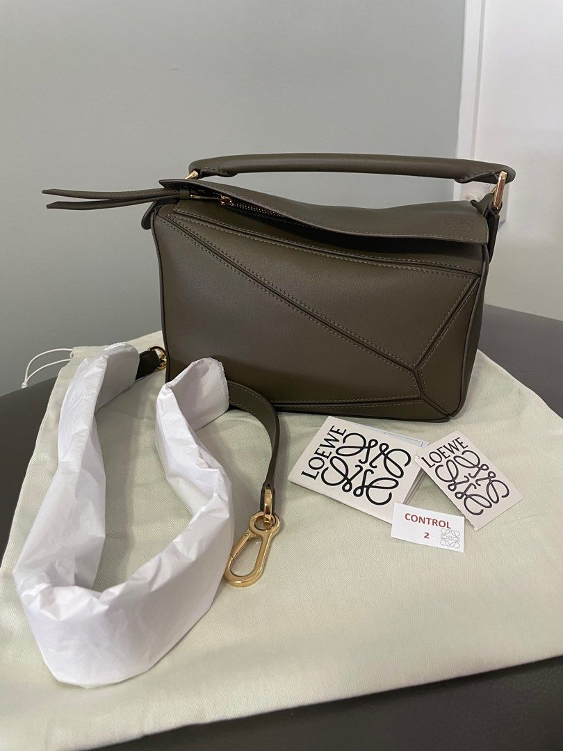 Loewe Mini Puzzle Bag | Dark Khaki Green | Os | The Webster