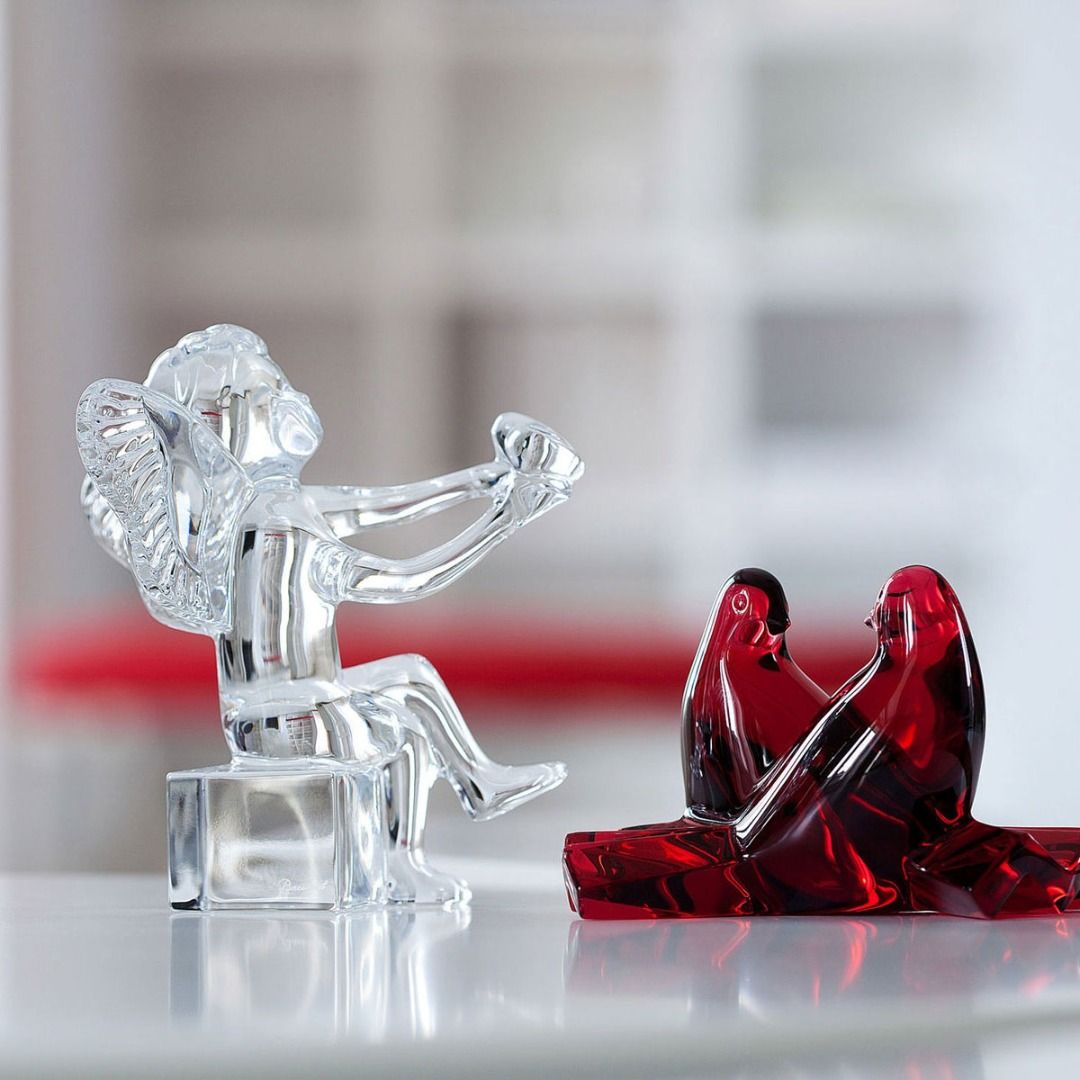 3 D Picture Crystal With Light Baccarat Crystal Valentine's Loving