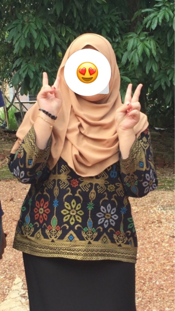 baju songket hitam, Women's Fashion, Muslimah Fashion, Baju Kurung