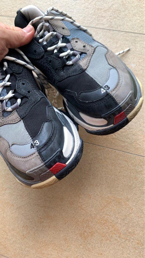 Balenciaga triple s split black grey hot sale