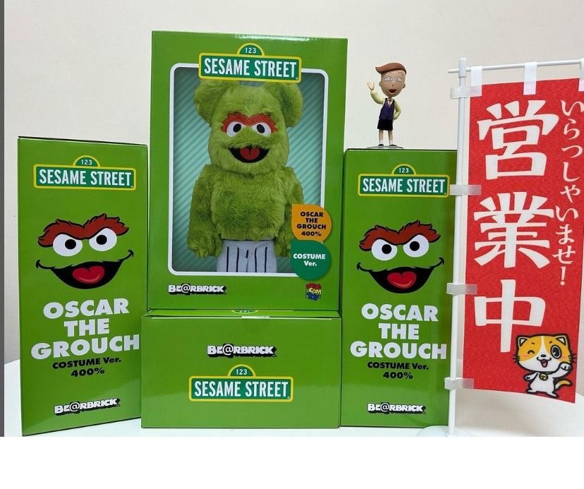 現貨》BEARBRICK OSCAR THE GROUCH Costume Ver. 400％ SEASAME, 興趣