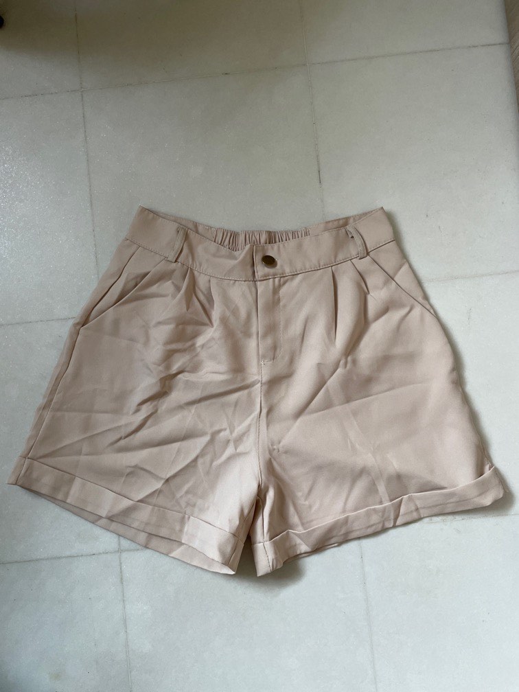 Beige shorts, Women's Fashion, Bottoms, Shorts on Carousell