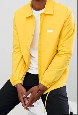 Bershka coach shop jacket in yellow