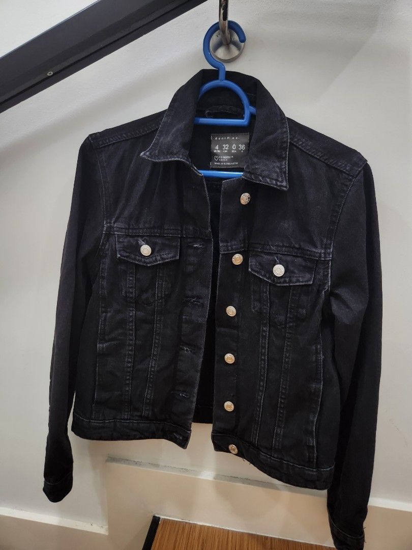 Black denim jacket primark clearance