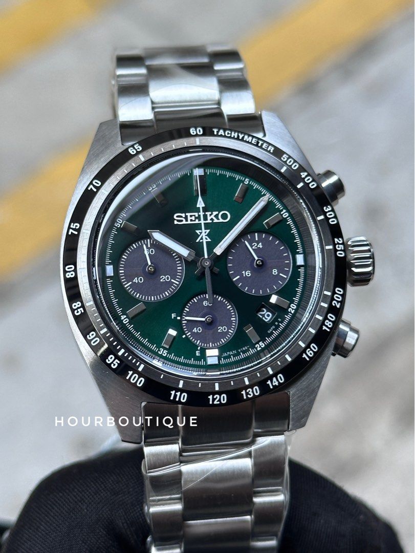 Seiko green chronograph shop