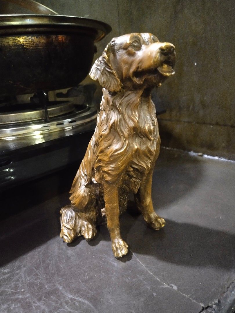 Brass sitting dog statue display (Category: Vintage Collectibles) located in Manila. Submitted by kurukutuk (Listing ID 1259074211, Image 2). Description: brass sitting dog statue display 8 x 6 inches HxL made of brass.