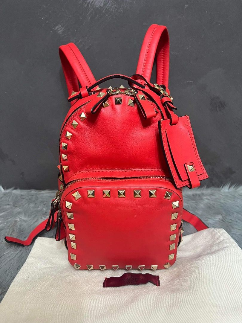 Valentino Garavani Rockstud Medium Backpack, Red