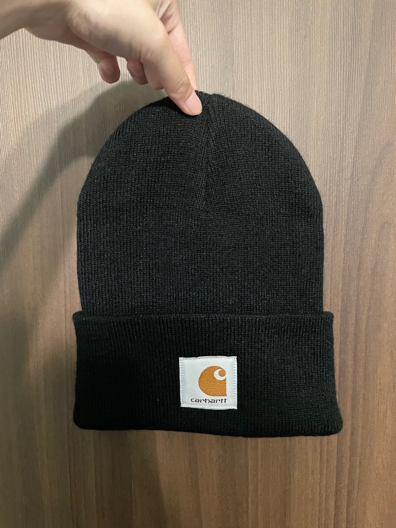 Carhartt WIP Black Beanie, Women's Fashion, Watches & Accessories, Hats