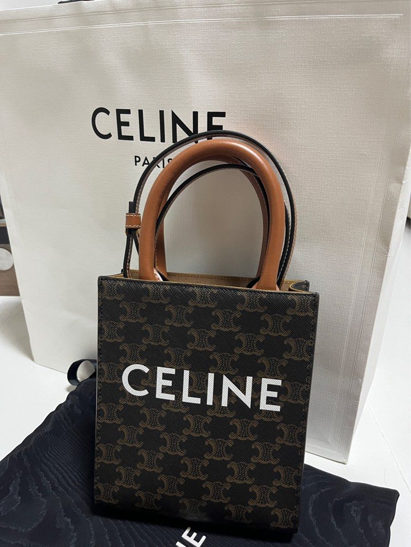 Celine Mini Vertical Cabas Triomphe Canvas Bag, Women's Fashion, Bags &  Wallets, Cross-body Bags on Carousell