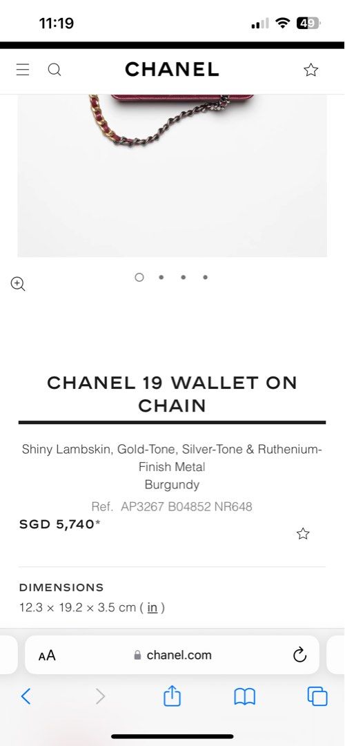 Chanel Grey Quilted Lambskin 19 Wallet On Chain Gold And Ruthenium  Hardware, 2022 Available For Immediate Sale At Sotheby's